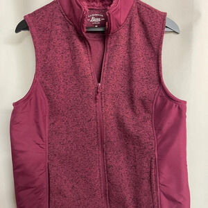G.H. Bass Women's Vest Red Fleece Lining Lightweight Size Medium
